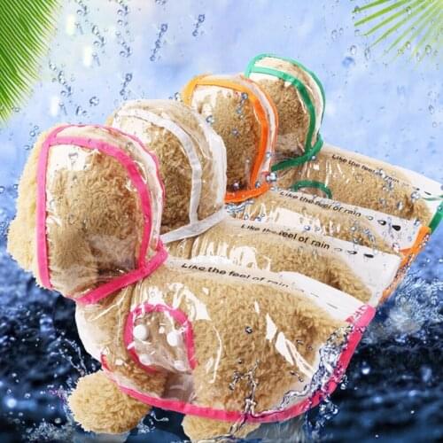 Fashion Pet Pvc Raincoat Dog Pet Clothes Transparent Light Clothes Waterproof For Small Dog Raincoat With Hood French Bulldog