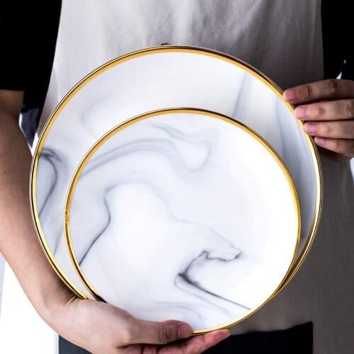 Marble Phnom Penh plate Nordic wind net red ins Japanese Western tableware creative household ceramic dish plate