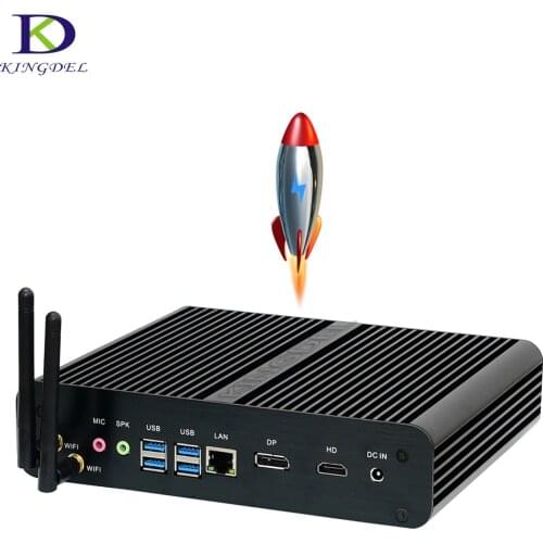Newest Fanless Mini PC,HTPC,Nettop,Barbone,Intl 6th Gen. Core i7-6600U,Dual Core CPU,Intl HD Graphics520,1*DP+1*HDMI,Wifi,Win 10