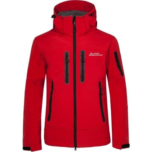 Autumn winter Men Hiking jacket Soft shell Fleece Jacket Windproof Waterproof Thermal Camping fishing Hard-wearing Jacket Male