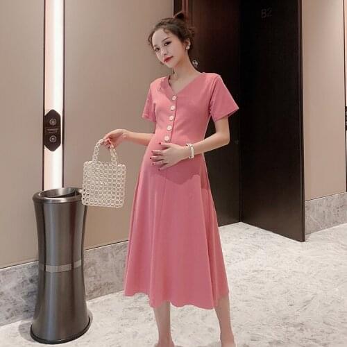 Maternity Breastfeeding Dresses Cotton Long Pregnancy Dress Casual Nursing Maternity Clothes For Pregnant Women 2021 Plus Size