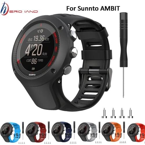New Strap for SUUNTO Ambit 1 2 3 2R 2S 24mm Mens Watch Rubber Band Bracelet Belt with Screws and Screwdriver Watch Accessories