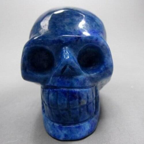 2" / 119g Lapis Lazuli Skull Handmade Stone Carving - crystals and stones healing Mineral specimen Home Decor XX0330/06M