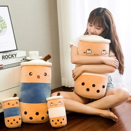 Cute bubble tea plush toy boba tea cup throw pillow cushion kids toys stuffed food milk tea soft doll birthday gift