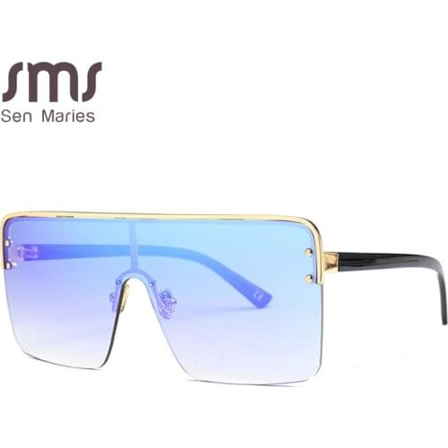 Trend Oversize Square Mirror Sunglasses Men Brand Designer High Quality Vintage Sun Glasses For Women Goggle Oculos