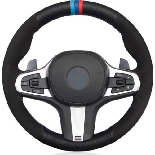Hand-stitched Black Suede Leather Car Steering Wheel Cover For BMW M Sport G31 G30 G32 G20 G21 G14 G15 G16 X3 G01 X4 G02 X5 G05
