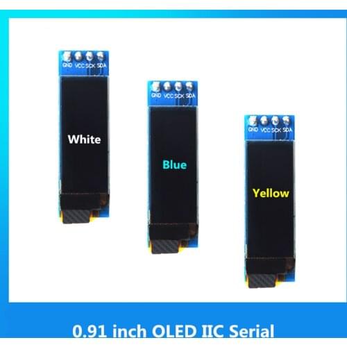 0.91 Inch OLED Module 0.91" White/Blue/Yellow 128X32 OLED LCD LED Display Module IIC Communicate