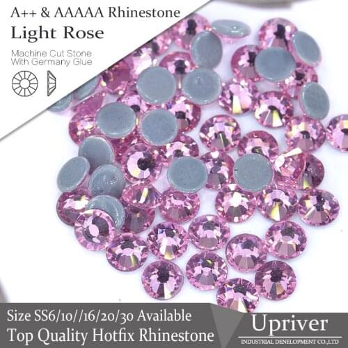 Upriver A++ Flatback Bright Strass 1440pcs Popular Light Rose SS20 Hotfix Rhinestone For Wedding Dress Accessories