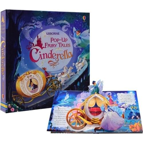 Pop Up Fairy Tale Cinderella English Educational 3D Flap Picture Books Children Kids Reading Book