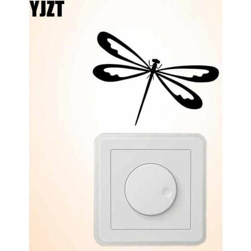 YJZT Insect Dragonflies Funny Wall Switch Sticker Living Room Decor Vinyl Decal Lovely Animal 17SS-0631