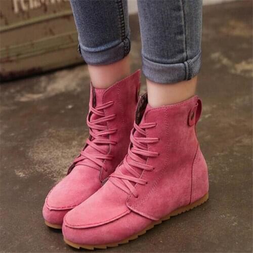 Womens Boots Ankle Boots for Women Martin Fashion Brand Black Red Breathable Female Boots Spring Autumn Shoes Woman
