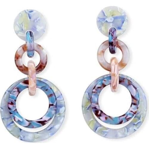 2019 High Quality Luxury Resin Circle Womens Stud Earring Jewelry For Party