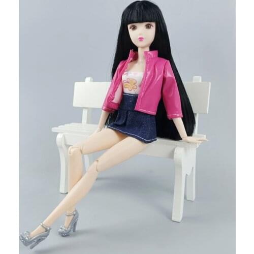 1Set Fashion Doll Clothes For Barbie Doll Outfits Colorful Top Rosy Coat Mini Skirt for 1:6 BJD Doll 1/6 Dolls Accessories