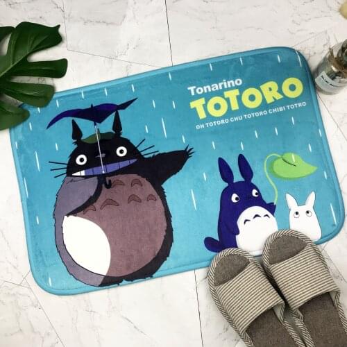 1pc Cartoon Bathroom Carpet Falai Velvet Memory Foam Bath Mat My Neighbor Totoro and Doraemon Bathroom Carpet Non-slip Bath Mat