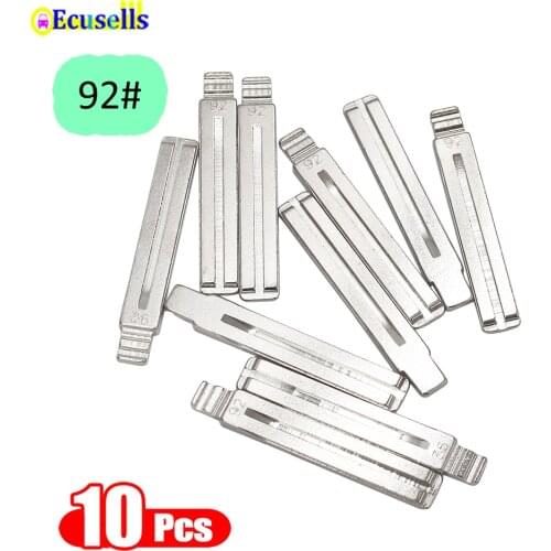 10Pcs/Lot #92 Metal Flip Blank Key Blade for Ssangyong Korando New Actyon C200 S170 ACTYON KYRON REXTON Switchblade Uncut