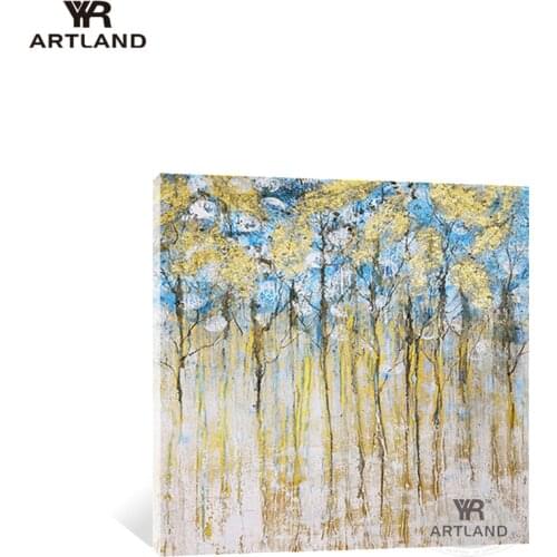 100% Handmade oil painting on canvas beautiful abstract forest trees landscape wall art picture poster for living room free ship