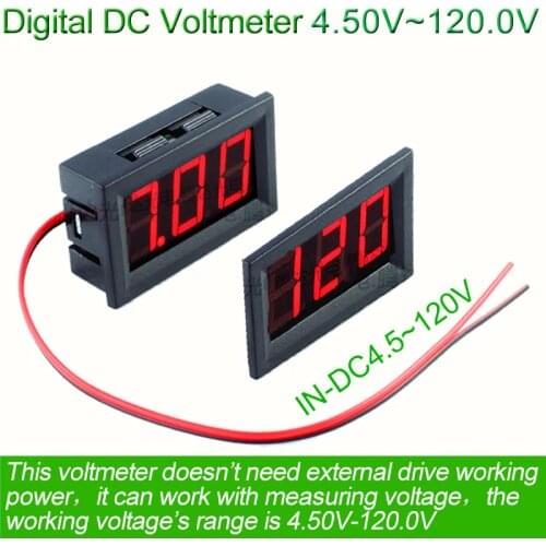 4.5V~120V Digital Voltmeter meter voltimetro Car Electromobile Motorcycle battery Voltage power supply tester electronic doctor