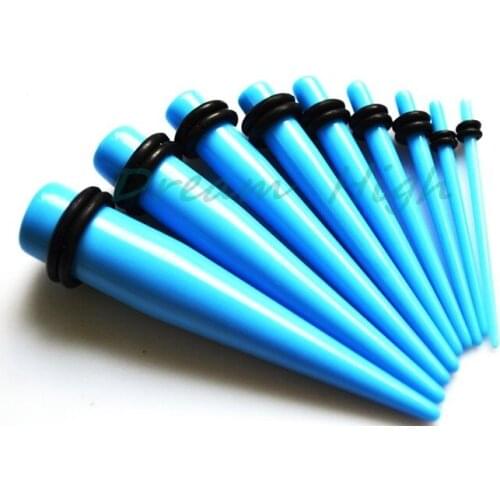 Free Shipping Colour Ear Piercing Taper Stretcher Plug Earring Stretching Expander Expanding Kit Set 1.6-10mm Body Jewelry