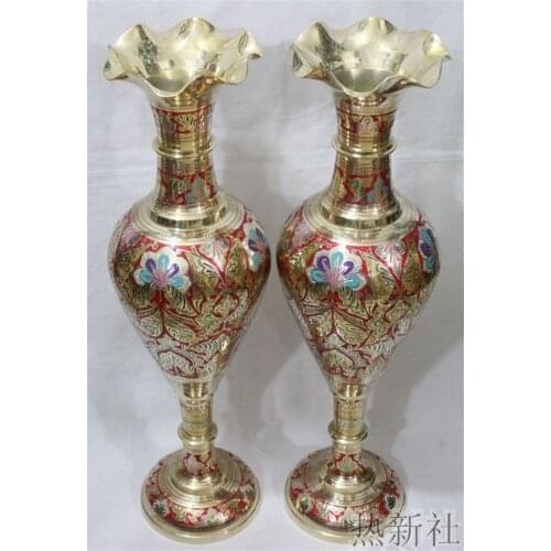 India imported bronze vase handicraft bronze 80 cm Gaoping aeschynanthuspulcher copper vase