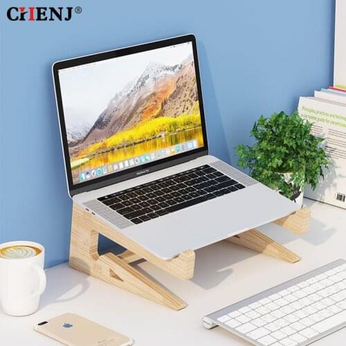 1pc Wood Laptop Stand Holder Increased Height Storage Stand For 15-17 Inch Notebook Vertical Base Cooling Stand Mount