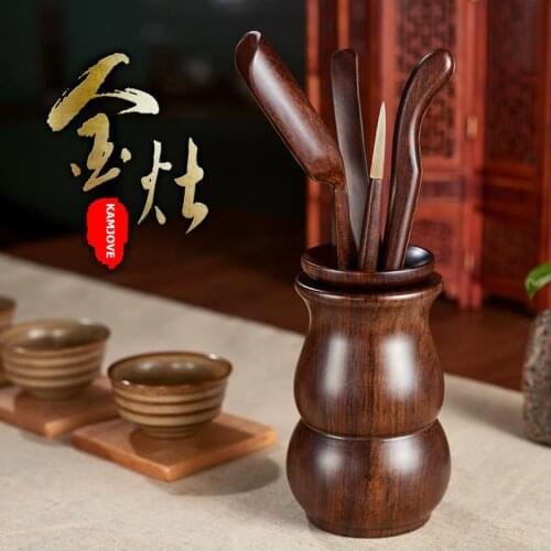 Kamjove calamander wood set tea folder cup clip kung fu tea set Ebony tea accessories