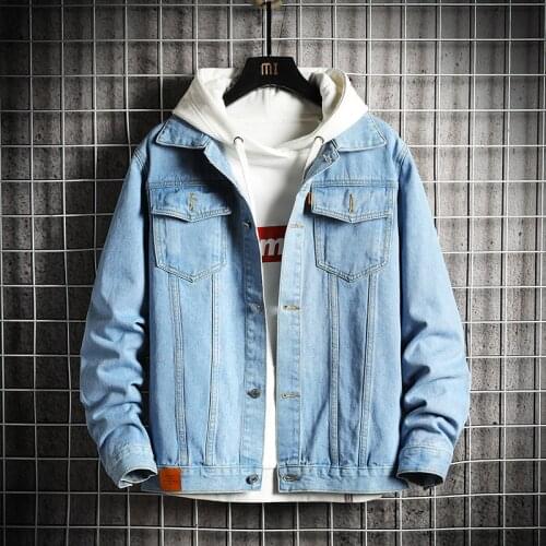 Denim Jacket Men Spring and Autumn Loose Casual Popular Logo Spring Mens Clothes Summer Thin Style Mens Jacket Waistcoat M-5XL