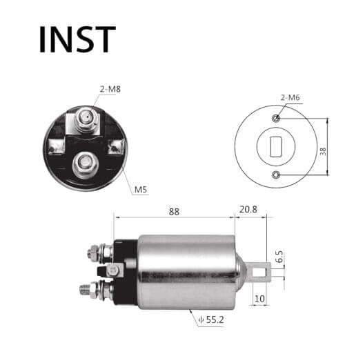 ELECTROMAGNETIC SWTICH SOLENOID FOR 12V 2.0KW M372X10371 M372X10372PS ME70O119 ME700316 1522A STM4439 STM9014BL STM9014YJ