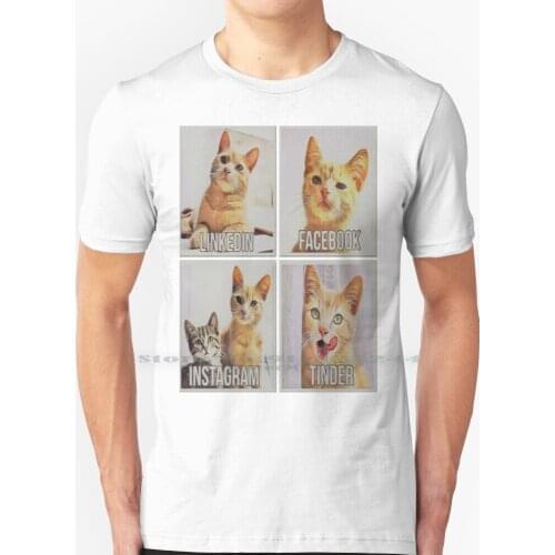 Cat , Kitten , Social Media Parody Kitty Profile , Sammy&pukkie T Shirt 100% Pure Cotton Cat Kitten Linkedin Facebook Instagram