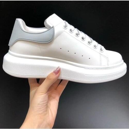 White Genuine Leather Sneakers Women Wedges Casual Shoes Thick Bottom Shoes for Women Outside Luxury Brand New Design Shoe Woman