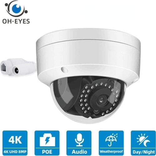 CCTV POE IP Dome Security Camera POE 4K Waterproof Outside Video Surveillance Cameras 8MP ONVIF IP Cam XMEYE APP WIFI View H.265