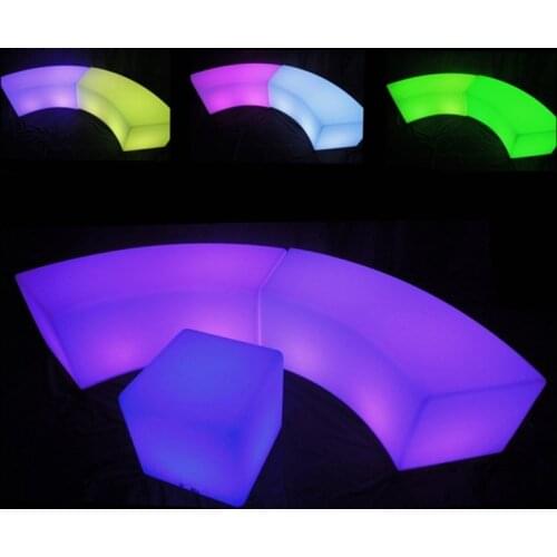 L120*W43*H43cm LED Bar Chair Stool 16 Color Changing Home Bar Furniture Waterproof Rechargeable PE RGBW Factory No.SK-LF29