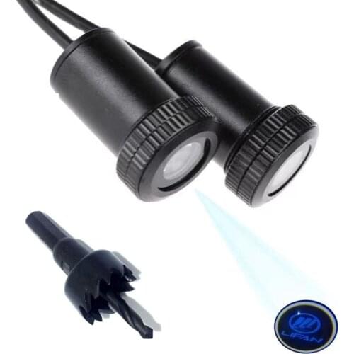 JURUS 2PCs LED Car Door Welcome Light Laser Projector Logo Whit Backlight For Lifan x60 Courtesy Led Ghost Shadow Lights