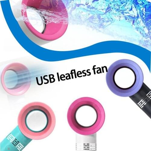 Summer Mini Portable Cartoon USB Powered Wireless Bladeless Fan Personal Cooler 3 Speed Level Cooling Products for Girl/Boy