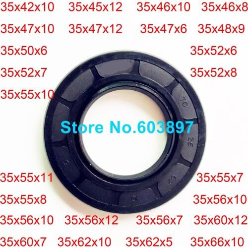 1PC 35MM TC Oil Seal Skeleton Spring NBR 35x46x8 35x47x10 35x47x12 35x47x6MM Black Nitrile Shaft Gasket