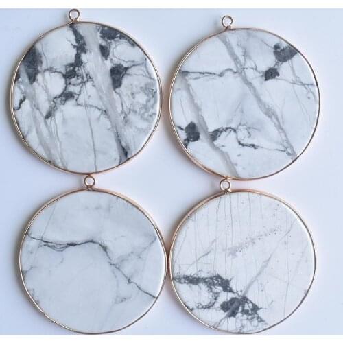 2020 fashion high quality natural stone round charms necklace pendants for jewelry Accessories making 4pcs/lot Wholesale free