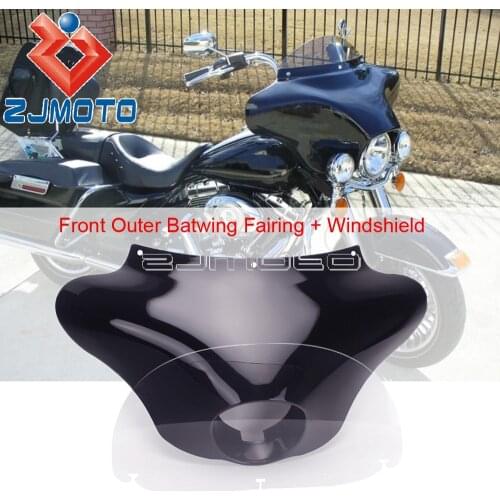 Motorbike Front Head Light Cowl Batwing Outer Fairing Wind Shield For Harley Sportster XL 883 1200 Touring Street Glide Fat Bob