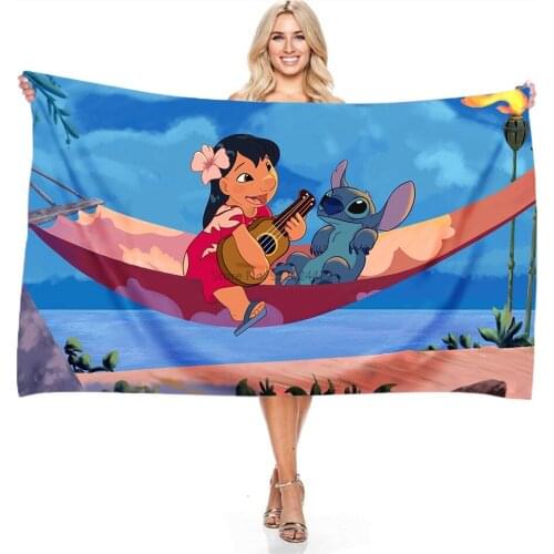 Disney Lilo & Stitch Cartoon Towels Bathroom Microfiber Bath Towels Beach Towel Shower Towels for Adult Childrens Baby Gifts