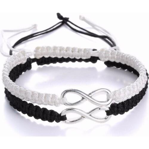 2pcs Infinity Braided kit bracelet Set Friendship Bracelet Set friendly Love Couples Bracelet Set Infinity Fashion Jewelry
