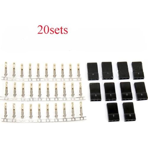 Yuenhoang 20Sets AMASS JR Servo Plug Kit Gold Plated Anti-loose Buckle Male Female Connector for Aircraft UAV/Drone Servo