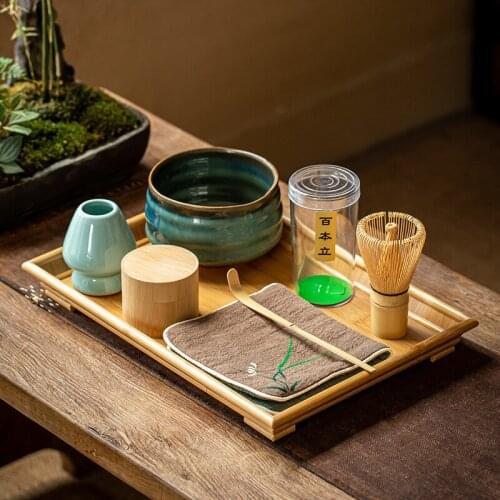 Set traditional matcha giftset natural bamboo matcha whisk scoop ceremic Matcha Bowl Whisk Holder japanese tea sets