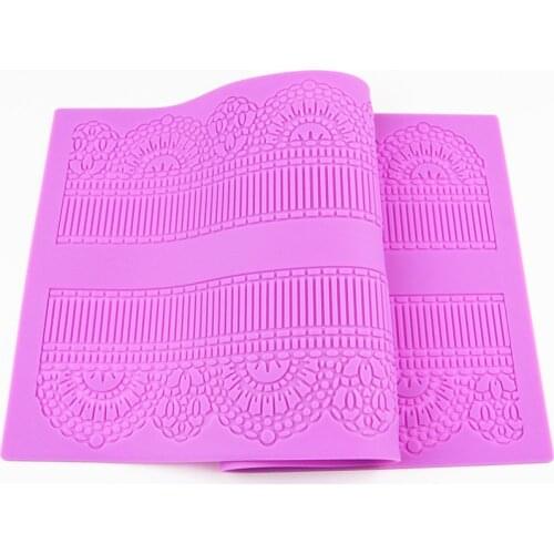 NEW ARRIVAL 40*17CM 2015 Hot Selling Silicone Lace Mat Cake Decorating Fondant Mold FLOWER Design Kitchen DIY Tool