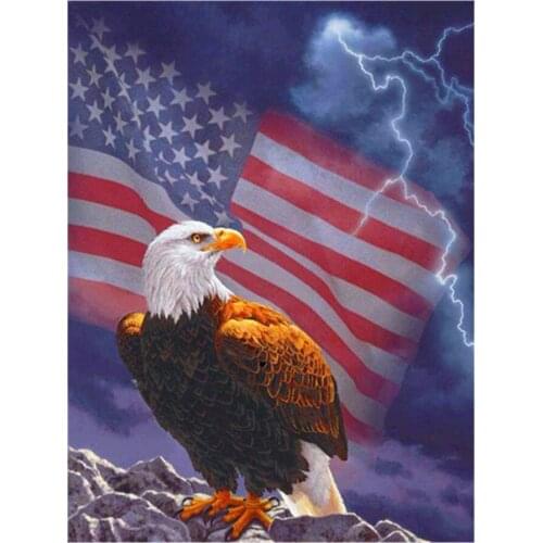 New Full Square/round Drill 5D Diy Diamond Painting Eagle American Flag USA 3D Diamond Embroidery Cross Stitch Home Decor