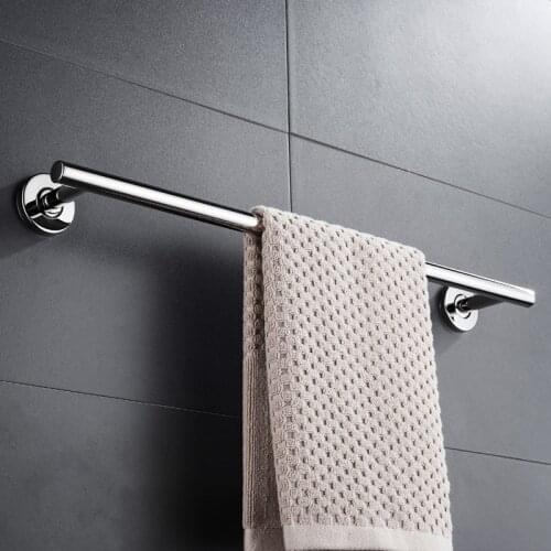 Towel Bar Single Towel Rack Bathroom Stainless Steel Polished Wall Mounted Towel Holder for Shower Room