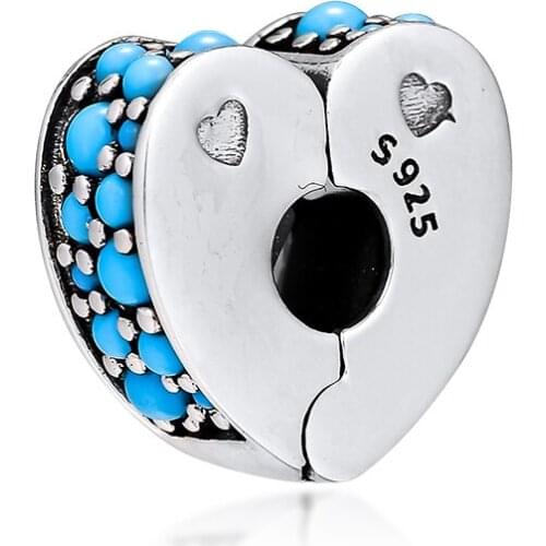 Charms 925 Silver Original Fit Pandora Bracelets Sterling Silver Arcs of Love Clip Charm Beads for diy Women Jewelry