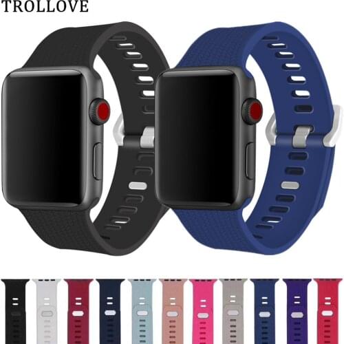 Silicone Strap For Apple Watch band 42mm/38mm iwatch 4/3 Band 44mm/40mm Sport Wrist Bracelet Rubber Watchband Series 4 3 2 1