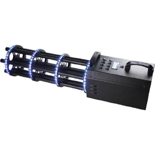 Hand hold electric rechargeable 6 heads CO2 confetti gun with colorful led light