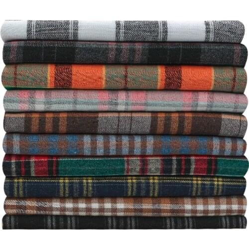 Width 59'' Abrasion Resistant Soft Fleece Plaid Fabric By The Half Yard For Autumn Winter Skirt Coat Pants Material