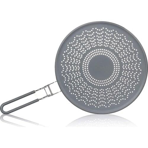 Silicone Splatter Screen,Grease Splatter Guard with Folding Handle,for Cooking Splatter Guards&Fry Pan,13 Inch