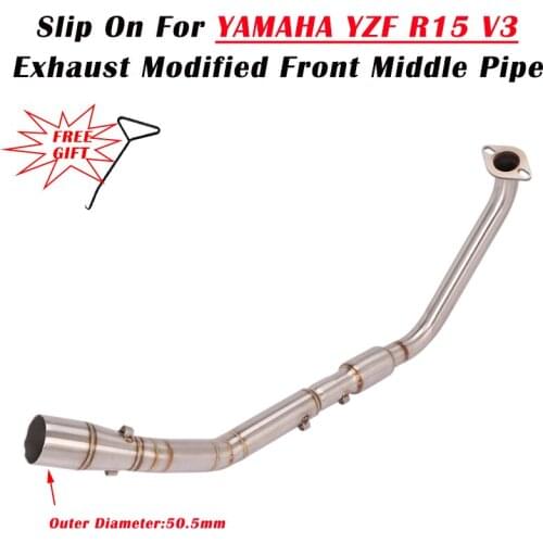 Slip On For Yamaha YZF R125 R15 V3 MT 125 2017 2018 2019 2020 Motorcycle Exhaust Escape Modify With catalyst Front Mid Link Pipe