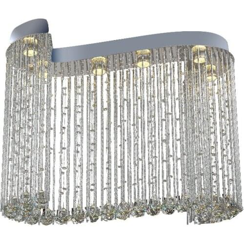 Modern K9 Wave Shape Crystal LED Home Hanging Wire Livingroom Lights Droplight Restaurant Bedroom Pendant Lamp For Bedroom